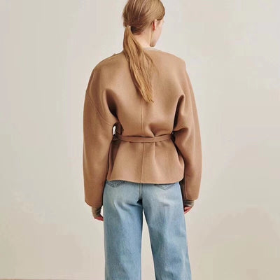Abrigo de Lana Reversible con Cuello Cruzado - Image 2