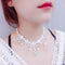 Collar de Encaje Blanco con Piedras Preciosas para Mujer