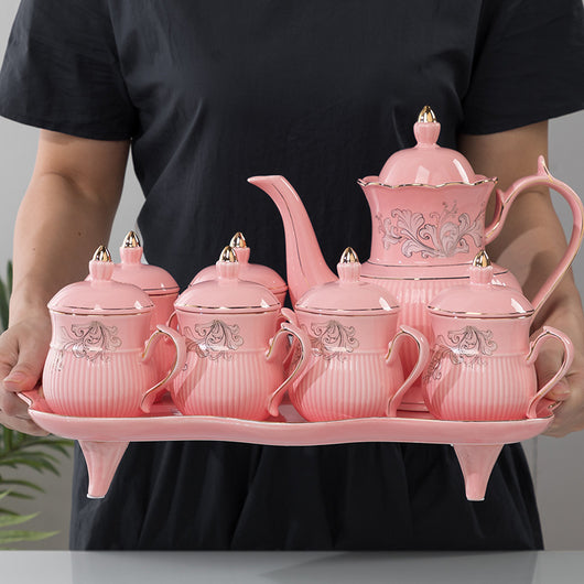 Juego de Té de Cerámica Esmaltada Dorada Resistente al Calor - Image 5