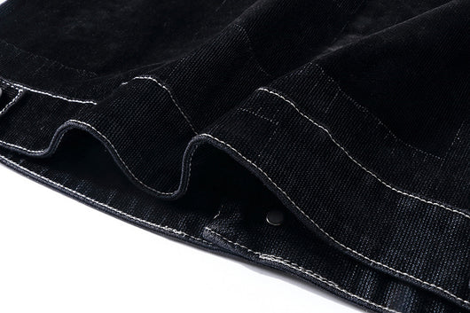 Chaqueta Denim Vintage con Paneles Texturizados para Hombre - Image 8