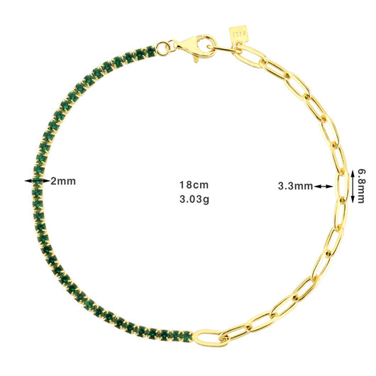 Pulsera de Plata Esterlina S925 con Piedra Verde y Detalles de Diamantes - Image 8
