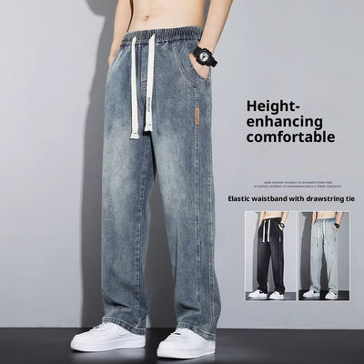 Pantalones Casuales Hombre Cintura Elástica Estilo Retro Americano