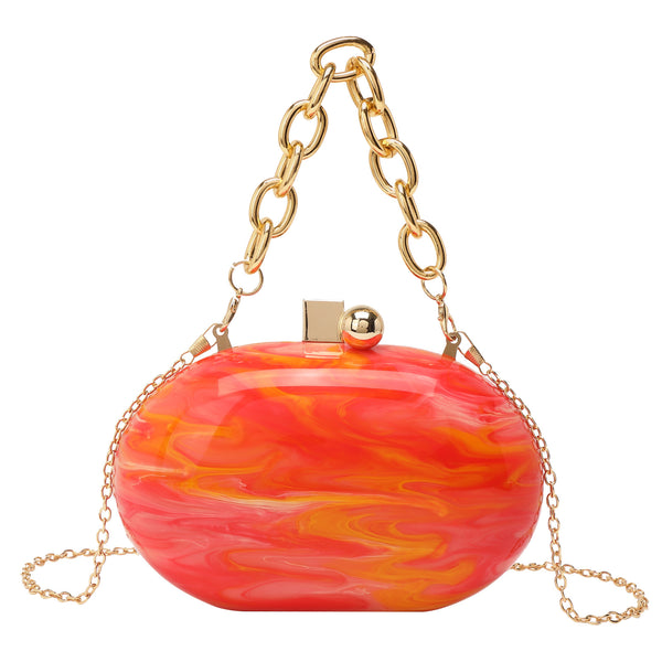 Bolso Bandolera de Cadena Acrílica Ovalada