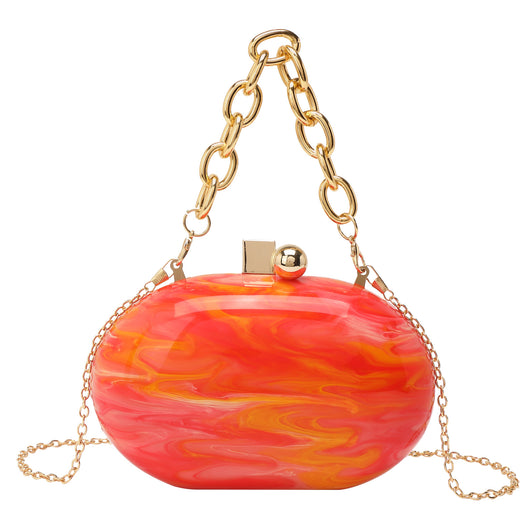 Bolso Bandolera de Cadena Acrílica Ovalada