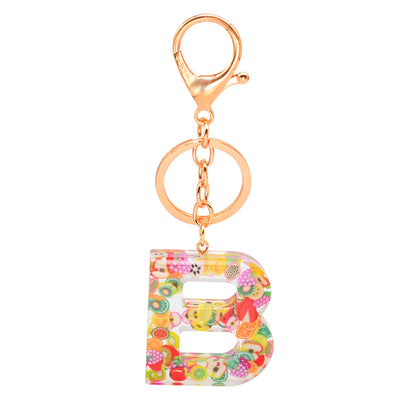 Llavero de Resina con Letras y Frutas - Diseño Europeo Moderno - Image 3
