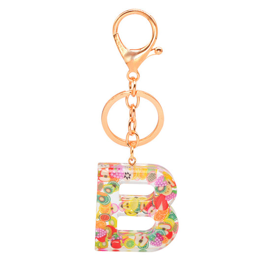 Llavero de Resina con Letras y Frutas - Diseño Europeo Moderno - Image 3