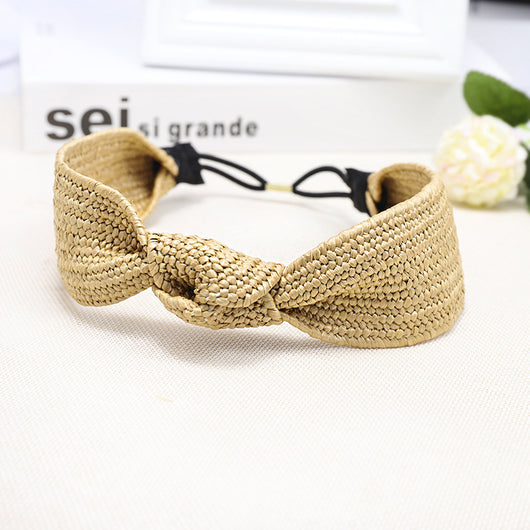 Diadema Tejida a Mano de Rafia Ancha - Accesorios para Cabello Literarios