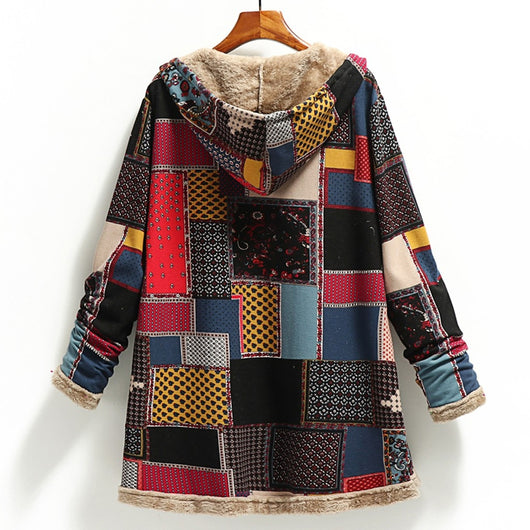 Sudadera con capucha de algodón y lino estampada, abrigo cálido y suave - Image 2