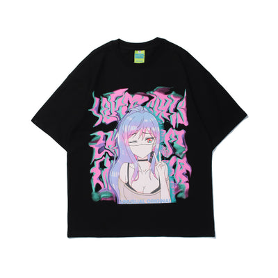 Camiseta de Pareja Cuello Redondo Manga Corta Estilo Urbano - Image 7