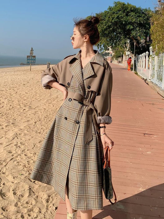 Chaqueta Cortavientos a Cuadros para Mujer - Corte Holgado y Ligero - Image 3