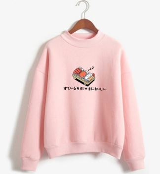 Sudadera Estampada Sushi con Cuello Redondo y Forro Polar - Image 6