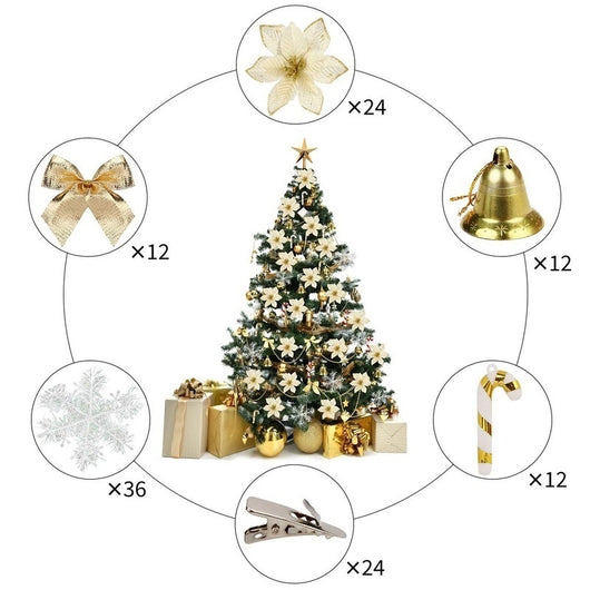 Set de 120 Flores Navideñas Colgantes para Árbol de Navidad - Image 8