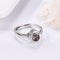 Projection Ring for Women Adjustable Couple Rings Flower Shape Silver Plated