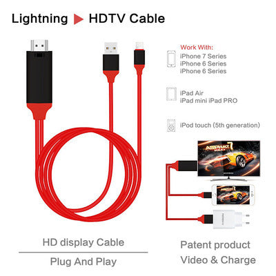 Cable HDMI Compatible con iPhone X - Conexión HD a TV