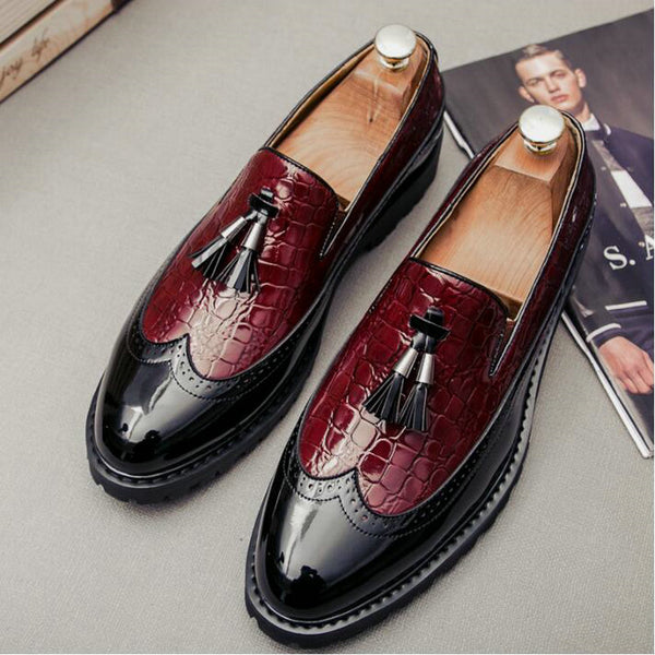 Zapatos Casuales de Cuero Retro Tallados para Hombre