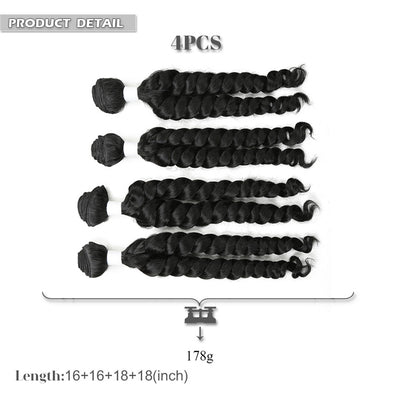 Juego de Cortina de Cabello de Fibra Sintética - Image 5