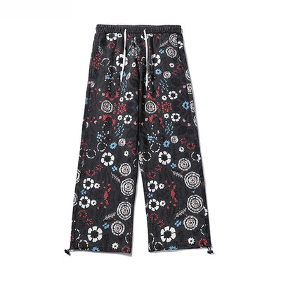 Jeans Estampados con Diseño Floral Doodle para Hombre - Image 5