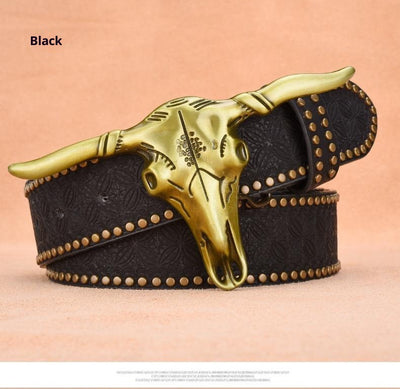 Cinturón de Cuero Genuino para Hombre con Remaches Grabados - Image 10