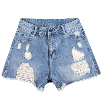 Shorts de Mezclilla Talle Alto Rotos - Image 5
