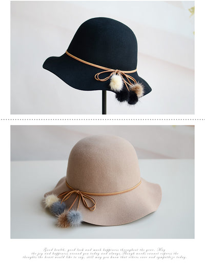 Gorro Lana Pescador Coreano con Pomón de Piel - Sombrero Cuenca Elegante para Mujer - Image 9