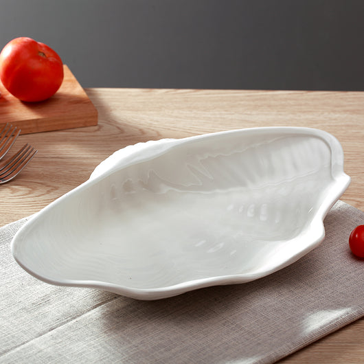 Plato Occidental de Cerámica Blanca Pura con Diseño Concha Personalizado - Image 7