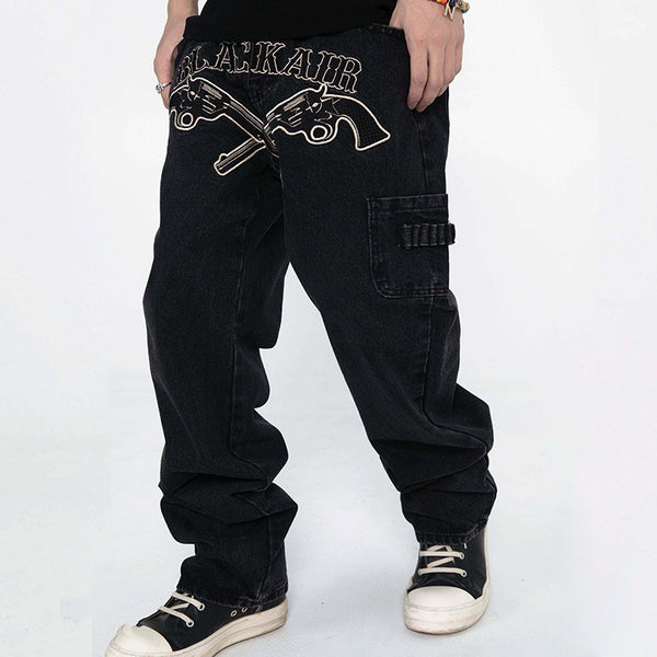 Pantalones Vaqueros Bordados Estilo Oeste para Hombre