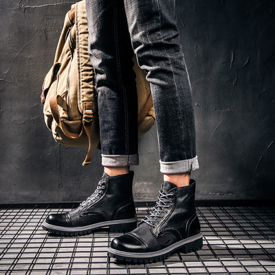 Botas Desert de Cuero Vintage con Peto