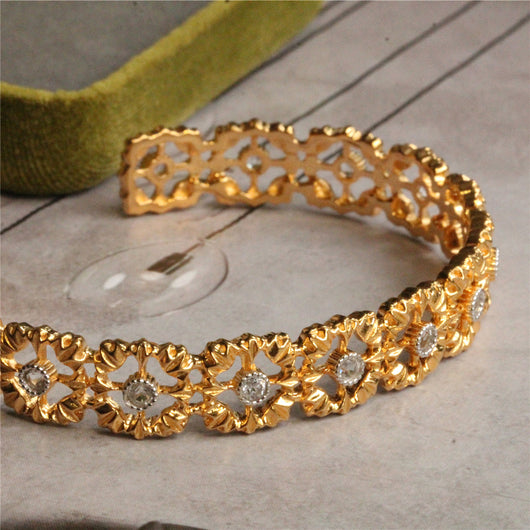 Pulsera Calada de Plata 925 Chapada en Oro - Image 10