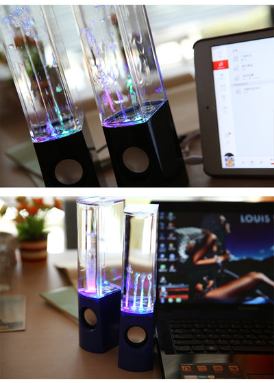 Parlante USB Mini Fuente Danzante con Luces LED para Computadora y Escritorio - Image 6
