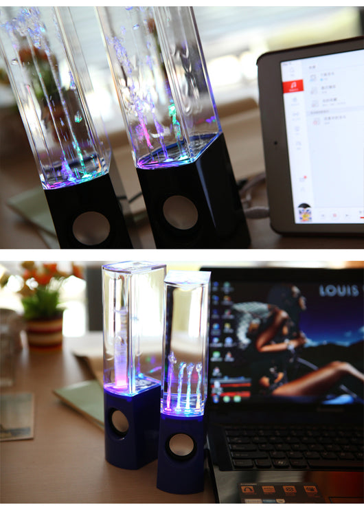 Parlante USB Mini Fuente Danzante con Luces LED para Computadora y Escritorio - Image 6