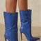 Botines de Tacón Alto Punta Afilada - Estilo Europeo y Americano para Mujer