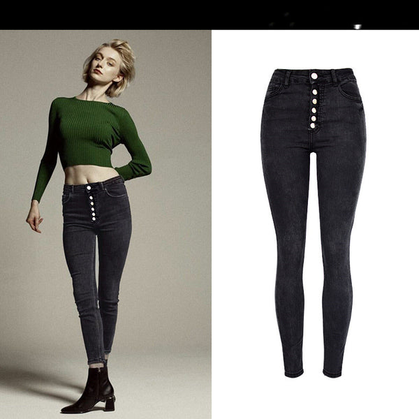Pantalón de Mezclilla con Botones Clásicos