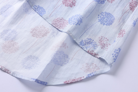 Blusa Estampada Suelta con Solapas - Largo Atrás, Corto Adelante - Image 12