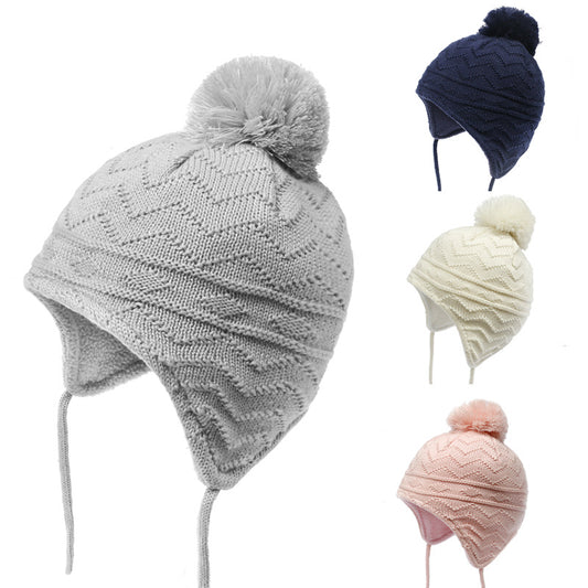 Gorro Infantil Invierno Algodón Tejido con Forro Polar Cálido