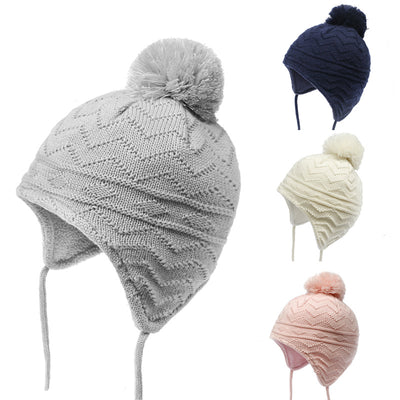 Gorro Infantil Invierno Algodón Tejido con Forro Polar Cálido