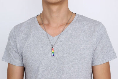 Collar Colgante Rectangular Arcoíris - Image 3