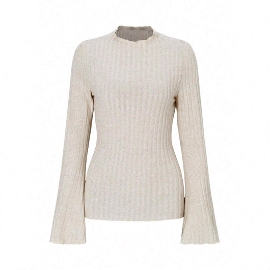 Blusa Manga Larga Cuello Redondo Rayas Texturizadas Ajuste Slim - Image 3