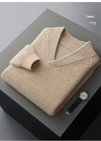 Suéter Tejido Holgado de Cuello Redondo Manga Larga para Hombre - Image 11