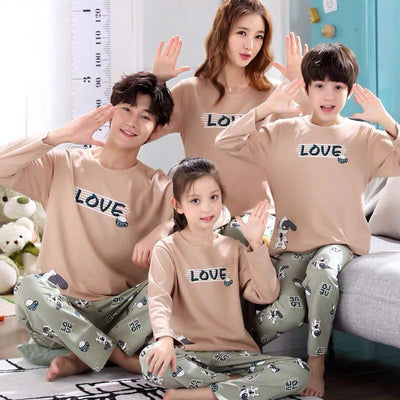 Pijamas Familiares de Algodón con Diseños Infantiles - Manga Larga - Image 11
