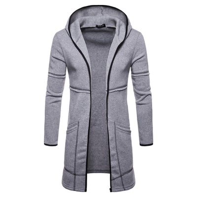 Suéter Cardigan con Capucha de Color Sólido para Hombre - Image 7