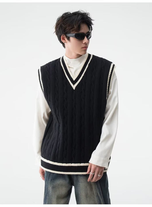 Chaleco Tejido Cuello V Estilo British College - Image 29