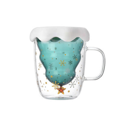 Taza de Café Navideña de Vidrio Resistente al Calor con Tapa y Asa - Image 8