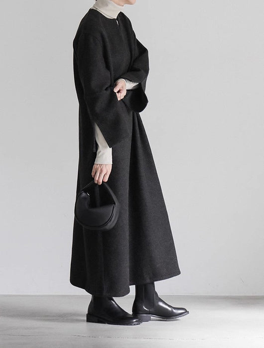 Abrigo Holgado de Lana para Mujer Otoño e Invierno - Image 20