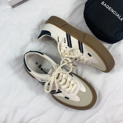 Tenis de Cuero Retro Blanco para Parejas - Estilo Vintage Moderno - Image 6