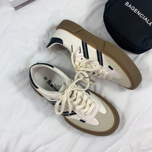 Tenis de Cuero Retro Blanco para Parejas - Estilo Vintage Moderno - Image 6