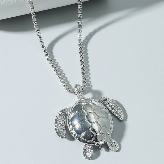 Collar de Tortuga Marina en Plata para Hombre - Image 2