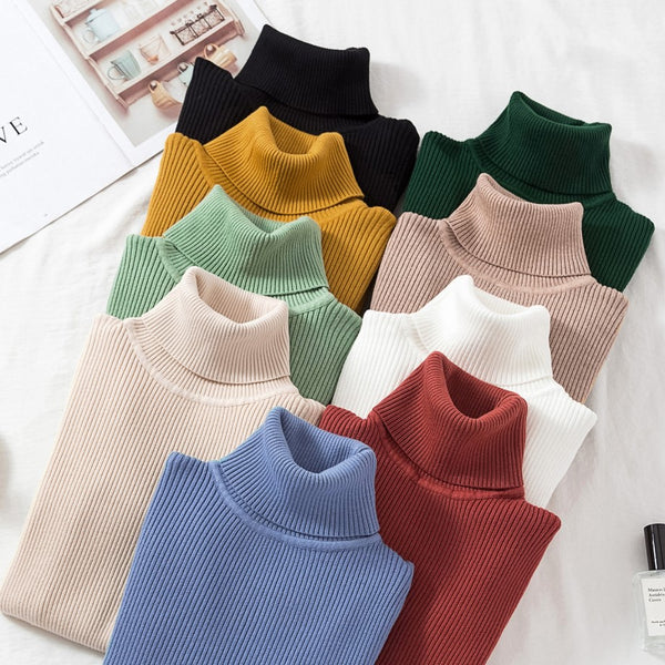 Suéter Cuello Alto Ajustado para Mujer
