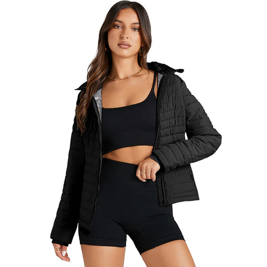Chaqueta Acolchada de Algodón para Mujer con Cuello Tipo Mao - Image 6