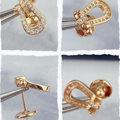 Aretes Herradura de Plata Esterlina 925 con Cierre de Presión - Image 8