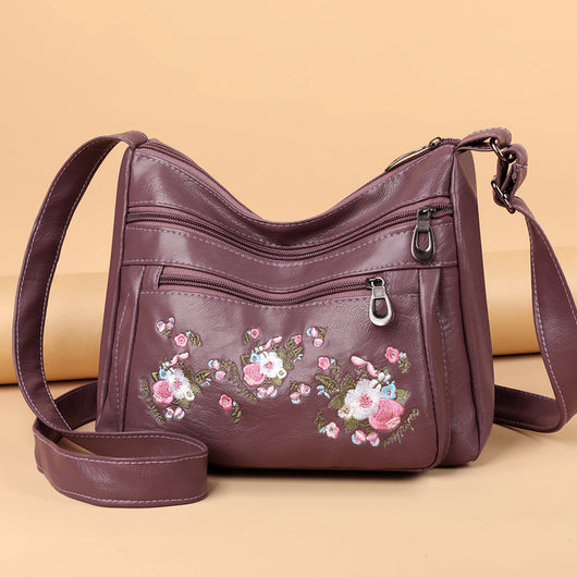 Bolso de Cuero Suave con Bordados para Mujeres Maduras - Image 8